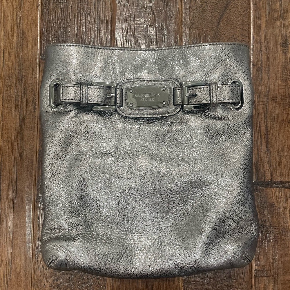 Michael Kors Silver Metallic Crossbody Bag